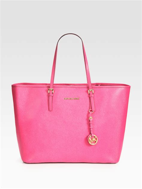 michael kors pink tote bags|Michael Kors hot pink bag.